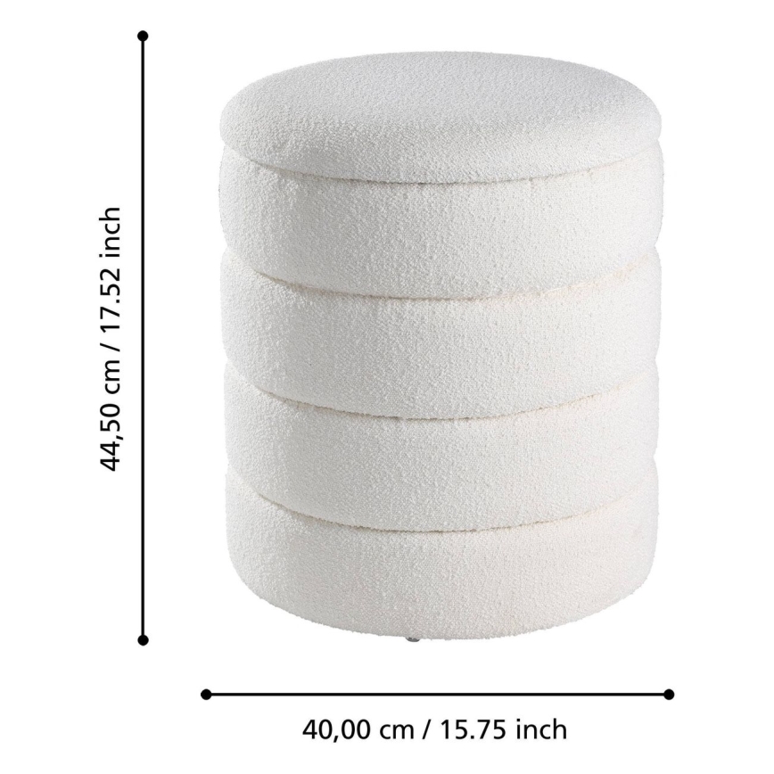 Eglo - CONJUNTO 2x Pufes diâmetro 33,5/40 cm branco
