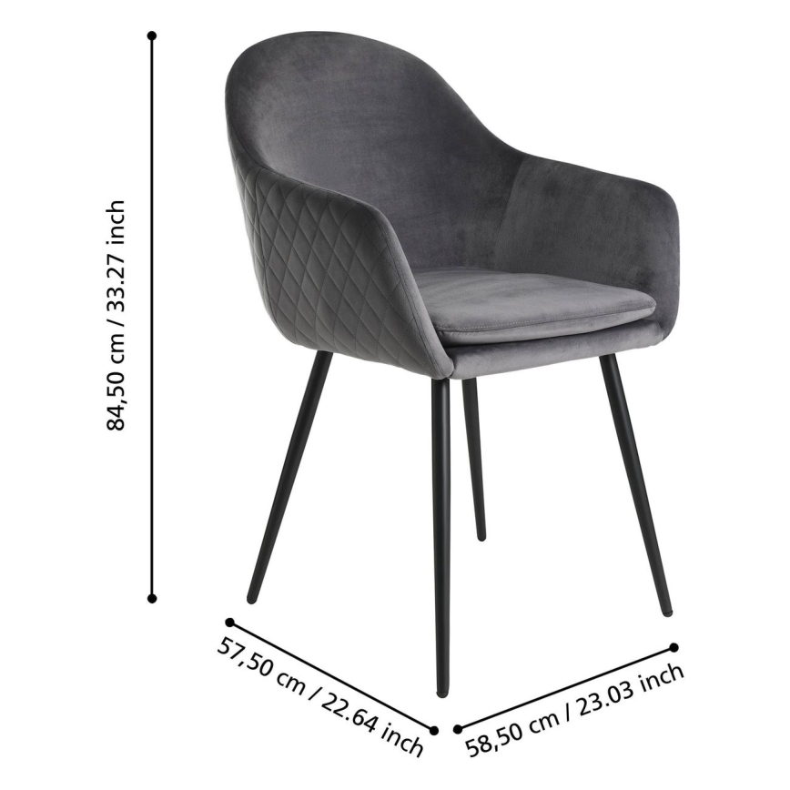 Eglo - Cadeira de jantar 87,5x58,5 cm cinzenta