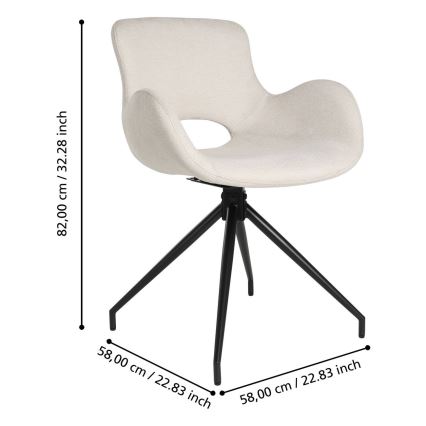 Eglo - Cadeira de refeição 82x58 cm creme/preto