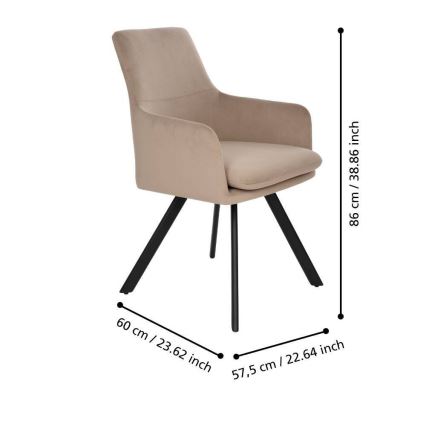 Eglo 424942 - Poltrona APALIT 86x60 cm bege/preta