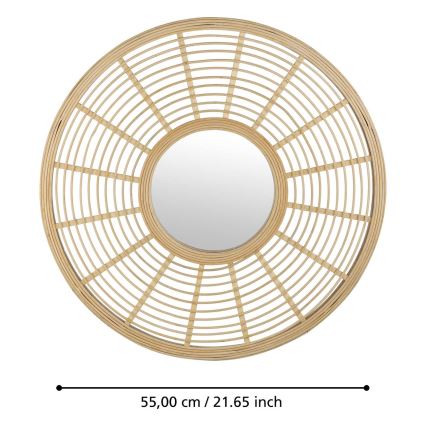 Eglo - Espelho de parede diâmetro 55 cm bambu