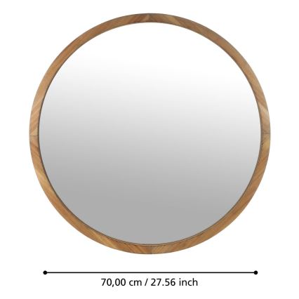 Eglo - Espelho de parede diâmetro 70 cm castanho