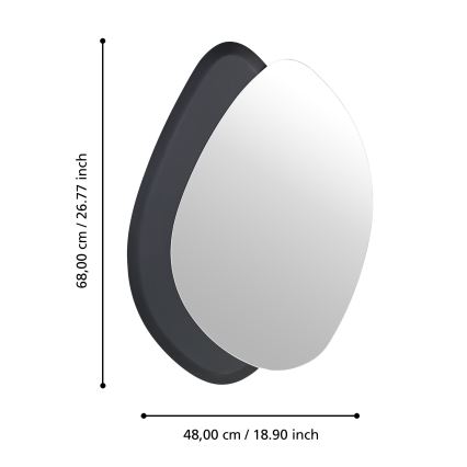 Eglo 425051 - Espelho de parede LIOMA 68x48 cm abeto/preto