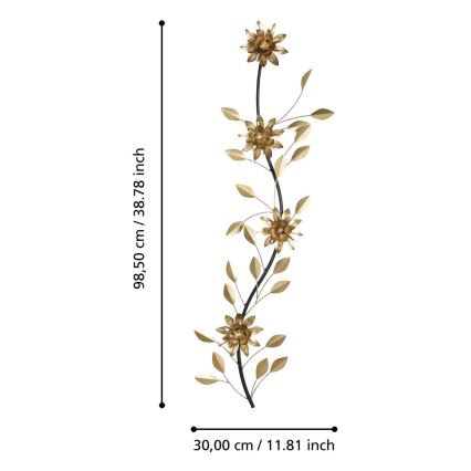Eglo - Decoração de parede 98,5x30 cm dourada