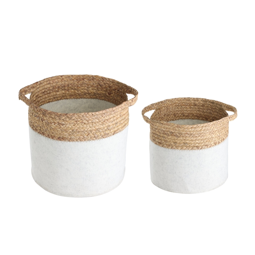 Eglo 426584 - Pack de 2 cestos decorativos NANAE 30x31 cm branco/bege