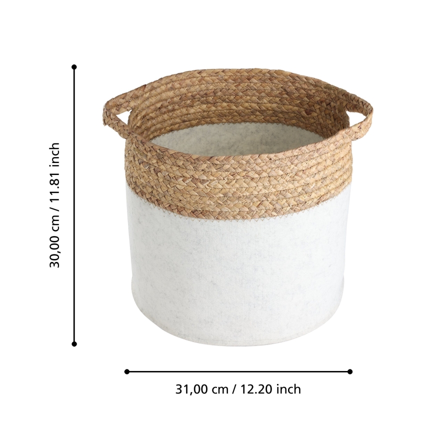 Eglo 426584 - Pack de 2 cestos decorativos NANAE 30x31 cm branco/bege