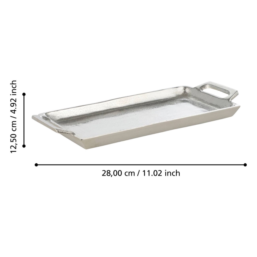 Eglo - Bandeja decorativa 12,5x28,5 cm cromado