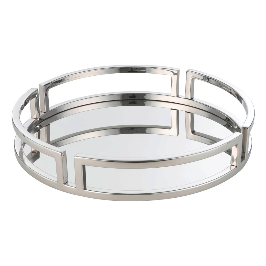 Eglo - Bandeja decorativa diâmetro 38 cm cromado brilhante