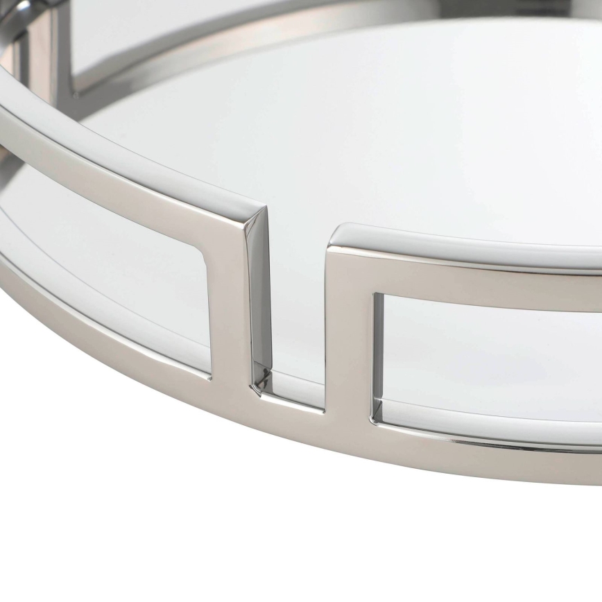 Eglo - Bandeja decorativa diâmetro 38 cm cromado brilhante