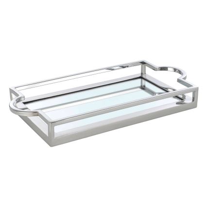 Eglo - Bandeja decorativa 23x45 cm cromado brilhante