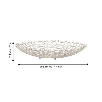 Eglo 427488 - Tigela decorativa KIMITSU Ø 45 cm prateada