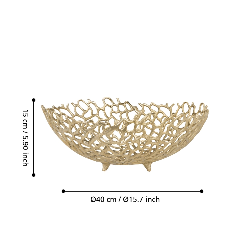 Eglo 427496 - Tigela decorativa KIMITSU, Ø 40 cm, dourada