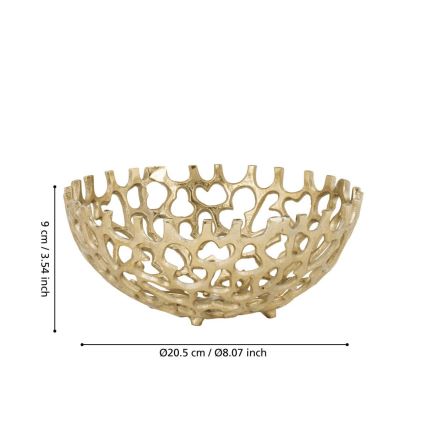 Eglo - Bandeja decorativa diâmetro 20,5 cm dourado