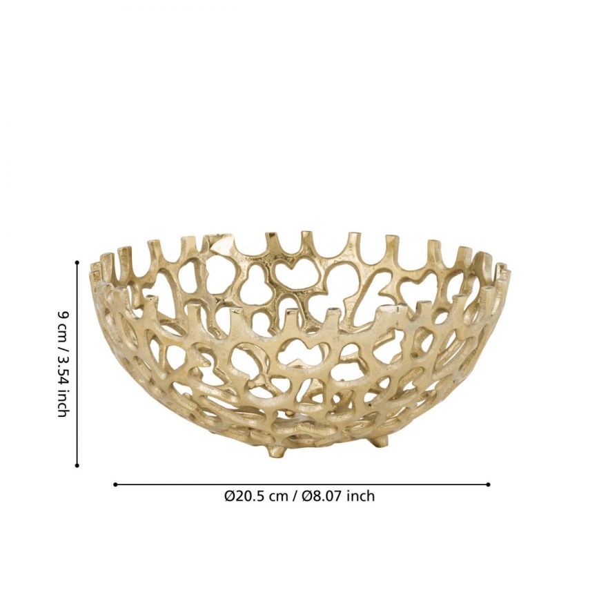 Eglo - Bandeja decorativa diâmetro 20,5 cm dourado