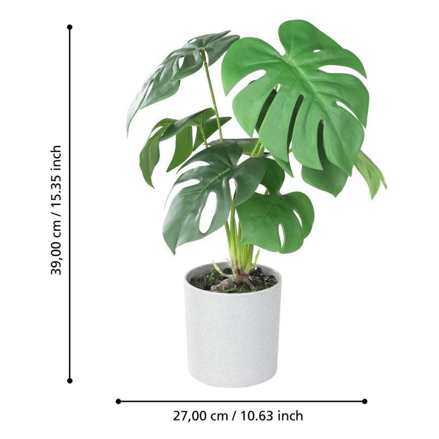 Eglo - Planta artificial em vaso 42x30 cm monstera