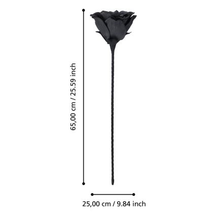Eglo - Flor artificial 65 cm preto