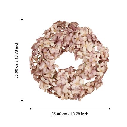 Eglo - Grinalda de flores artificiais diâmetro 35 cm rosa
