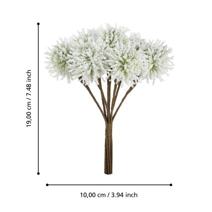 Eglo - Flor artificial 19 cm branco