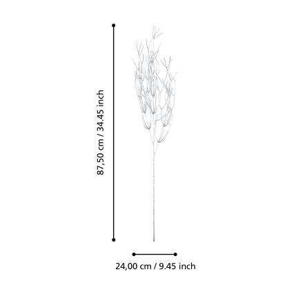 Eglo - Flor artificial 87,5 cm prateado
