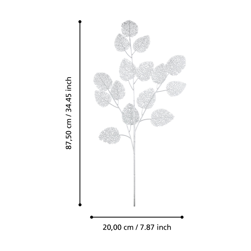 Eglo - Flor artificial 87,5 cm prateado