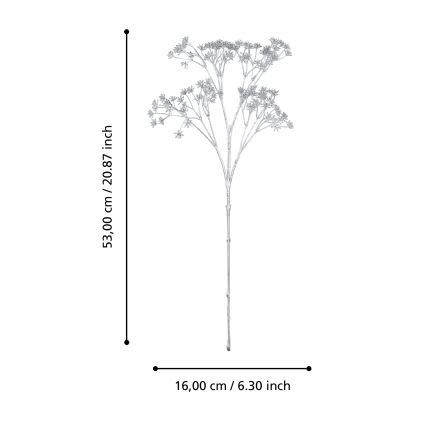 Eglo - Flor artificial 53 cm prateado