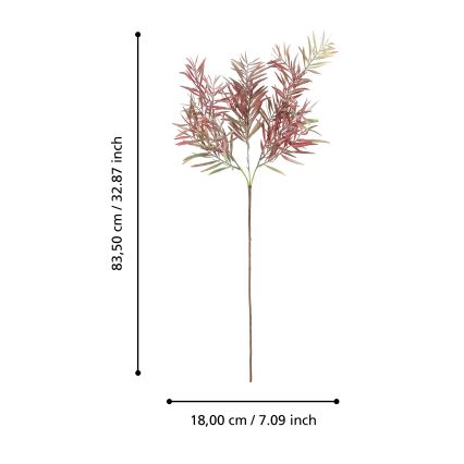 Eglo - Flor artificial 83,5 cm vermelho