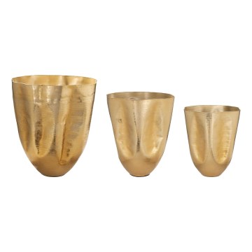 Eglo 428392 - Conjunto de 3 vasos metálicos OKAYAMA, dourados