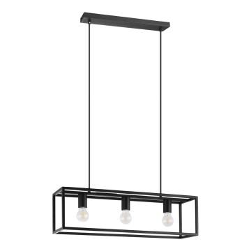 Eglo 43032 - Candeeiro suspenso ELDRICK 3xE27/40W/230V preto