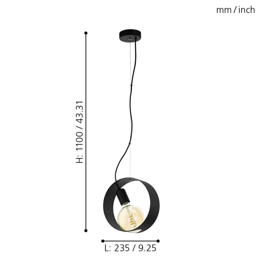 Eglo 43128 - Lustre LED suspenso por cabo MAIDENHEAD 1xE27/4W/230V