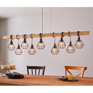 Eglo 43134 - Candeeiro suspenso com cabo TOWNSHEND 9xE27/60W/230V