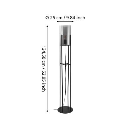 Eglo - Candeeiro de chão 1xE27/60W/230V