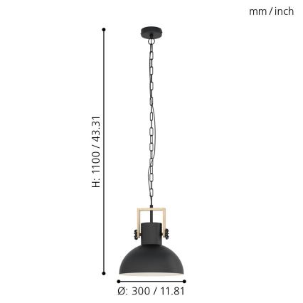 Eglo - Candelabro numa corrente 1xE27/28W/230V