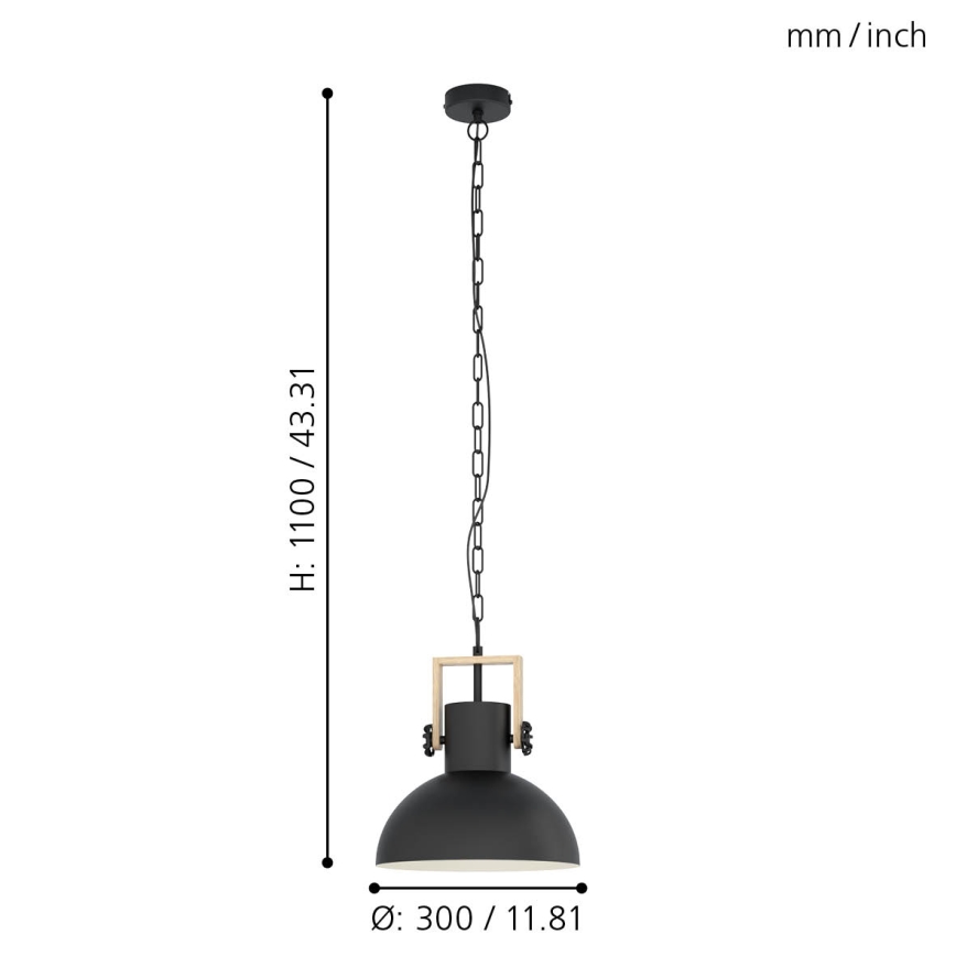Eglo - Candelabro numa corrente 1xE27/28W/230V