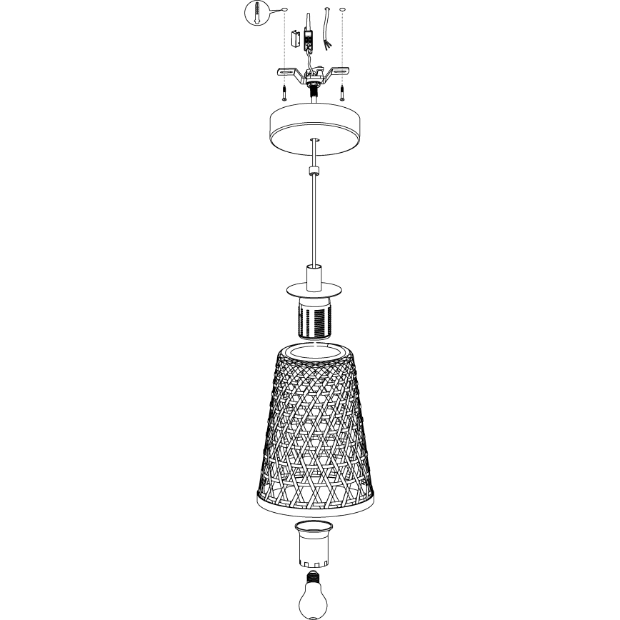 Eglo - Candelabro num fio 1xE27/40W/230V diâmetro 180mm