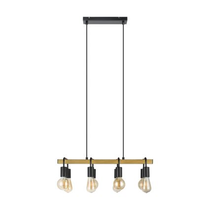 Eglo 43316 - Lustre suspenso por cabo ERRIBERA 8xE27/40W/230V carvalho/preto