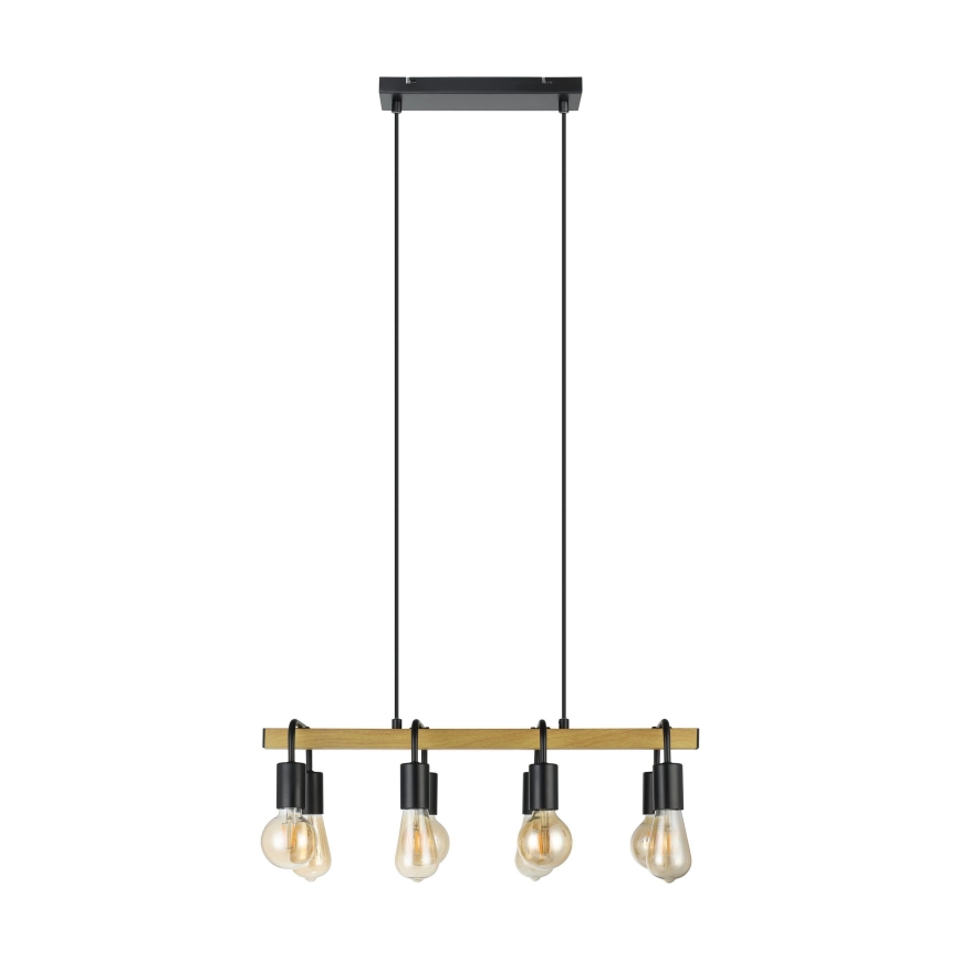 Eglo 43316 - Lustre suspenso por cabo ERRIBERA 8xE27/40W/230V carvalho/preto