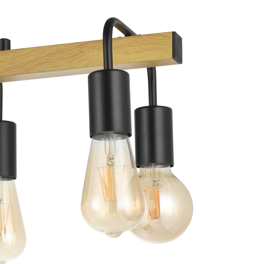 Eglo 43316 - Lustre suspenso por cabo ERRIBERA 8xE27/40W/230V carvalho/preto