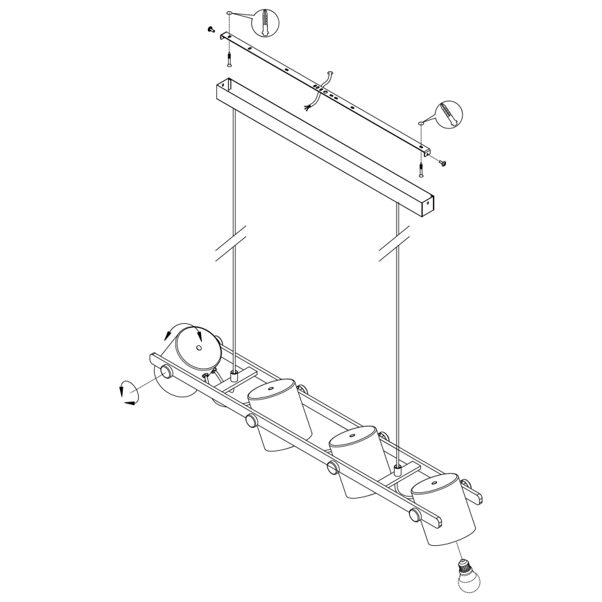 Eglo - Candelabro num fio 4xE27/28W/230V