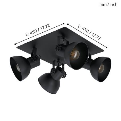 Eglo - Foco 4xE27/40W/230V