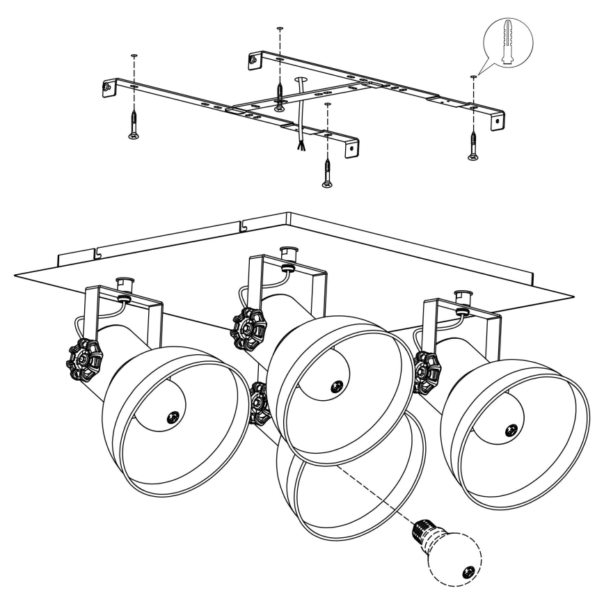 Eglo - Foco 4xE27/40W/230V