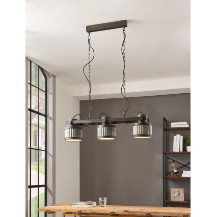 Eglo 43447 - Lustre pendente com corrente TURROCK, 3x E27/28W/230V
