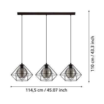 Eglo - Candelabro num fio 3xE27/40W/230V