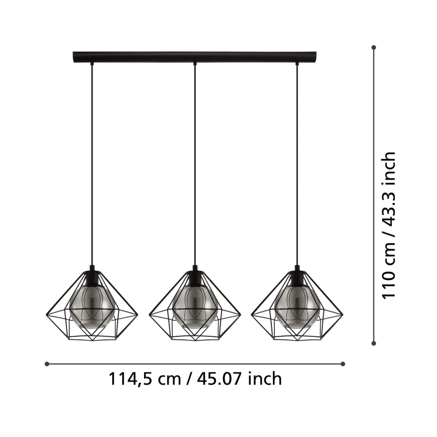 Eglo - Candelabro num fio 3xE27/40W/230V