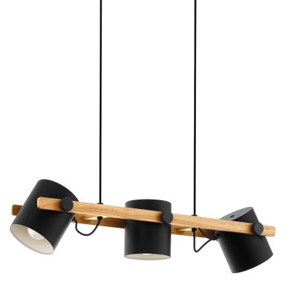 Eglo - Lustre suspenso em cabo 3xE27/60W/230V