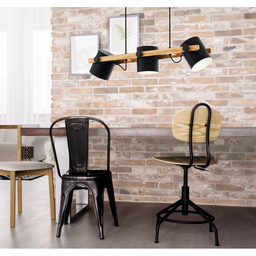 Eglo - Lustre suspenso em cabo 3xE27/60W/230V