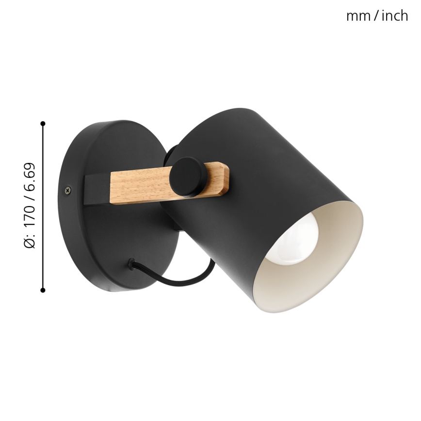 Eglo - Aplique de parede 1xE27/28W/230V