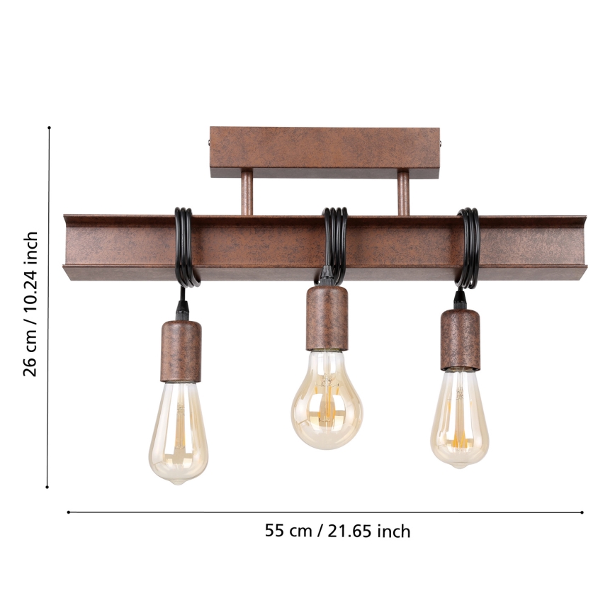 Eglo - Candelabro montado à superfície TOWNSHEND 3xE27/60W/230V