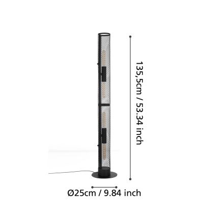 Eglo - Candeeiro de chão 4xE27/40W/230V