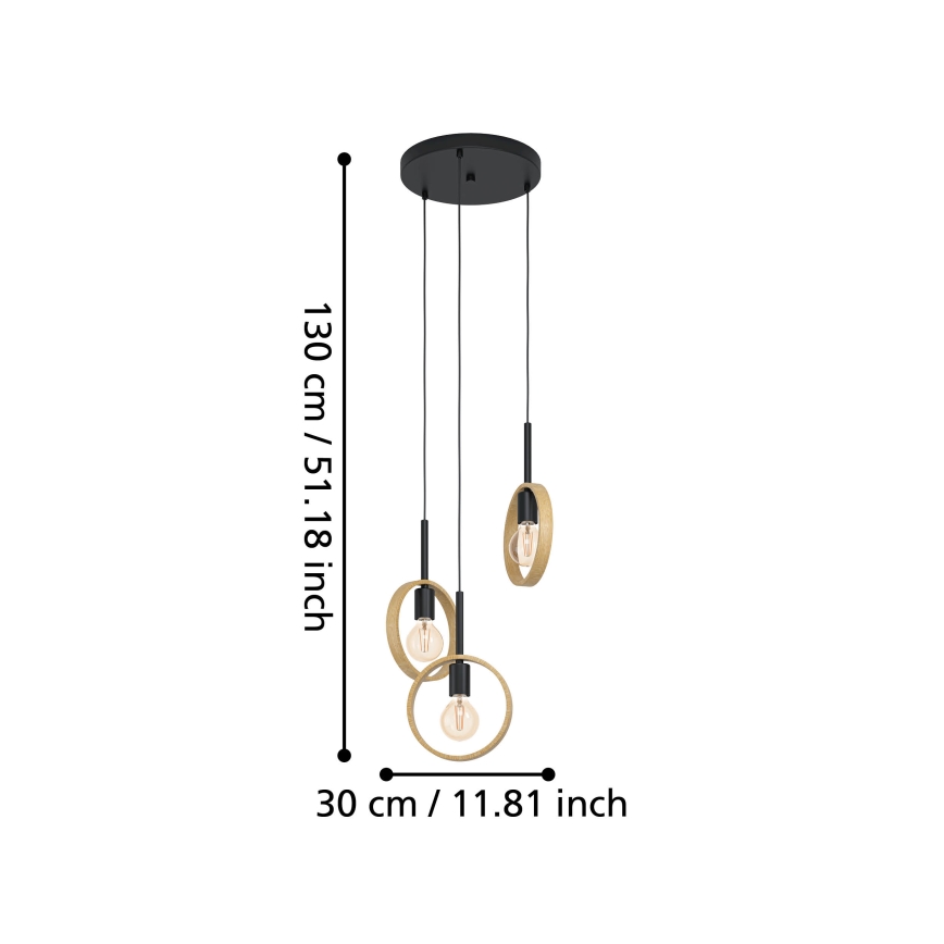 Eglo - Candelabro suspenso 3xE27/40W/230V