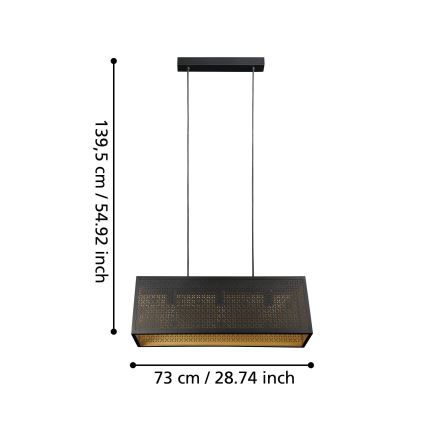 Eglo - Candelabro suspenso 3xE27/40W/230V